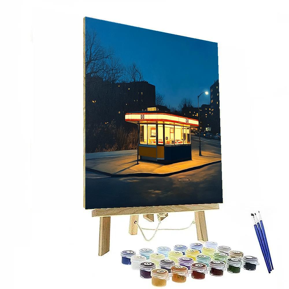 Edward Hopper Inspired Lonely Diner Paint by numbers art