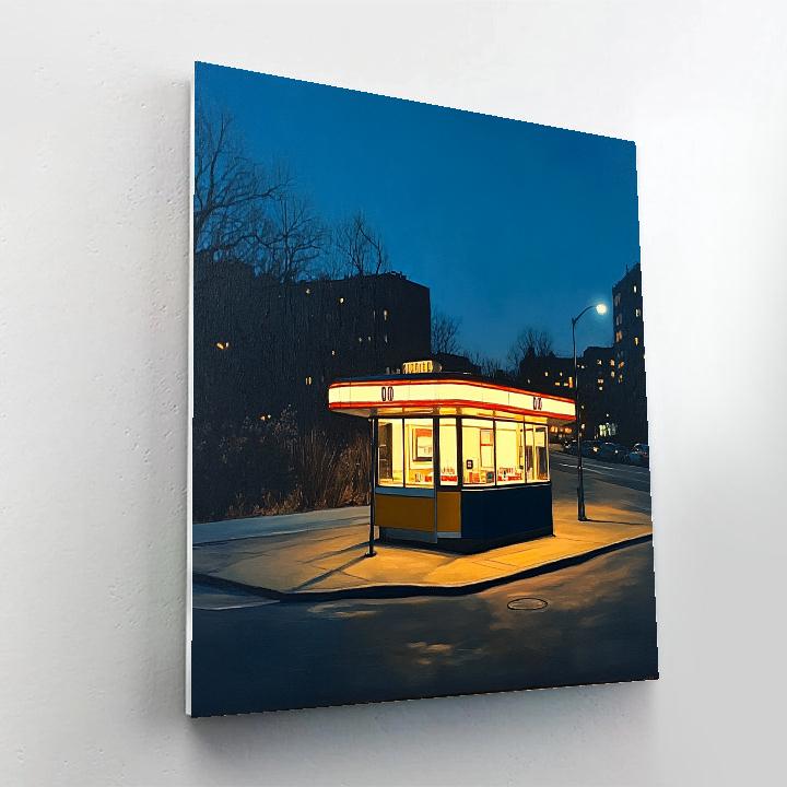 Edward Hopper Inspired Lonely Diner Paint by numbers art