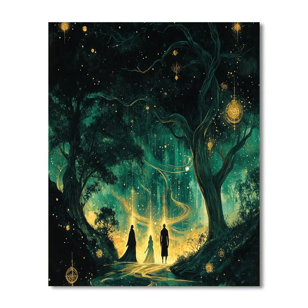 William Blake Inspired Visionary Forest Number painting