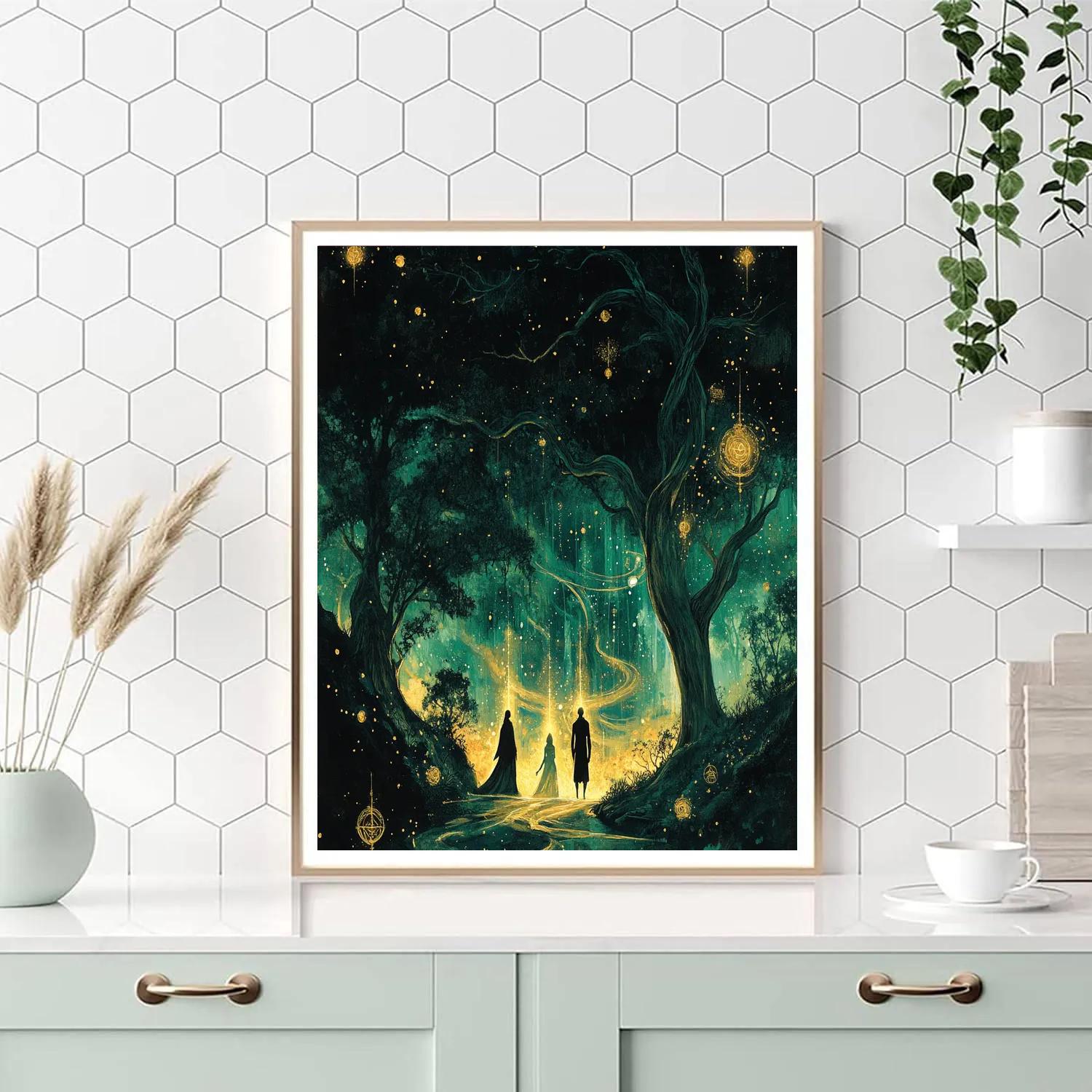 William Blake Inspired Visionary Forest Number painting
