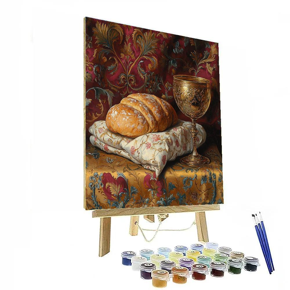 Van Eyck Inspired Still Life With Bread And Wine Painting by numbers kit