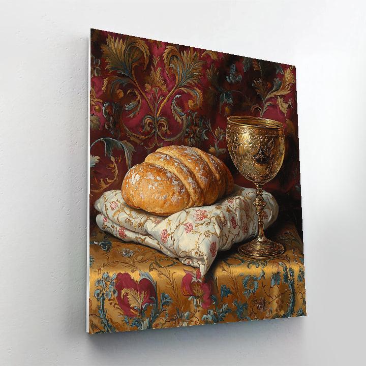 Van Eyck Inspired Still Life With Bread And Wine Painting by numbers kit