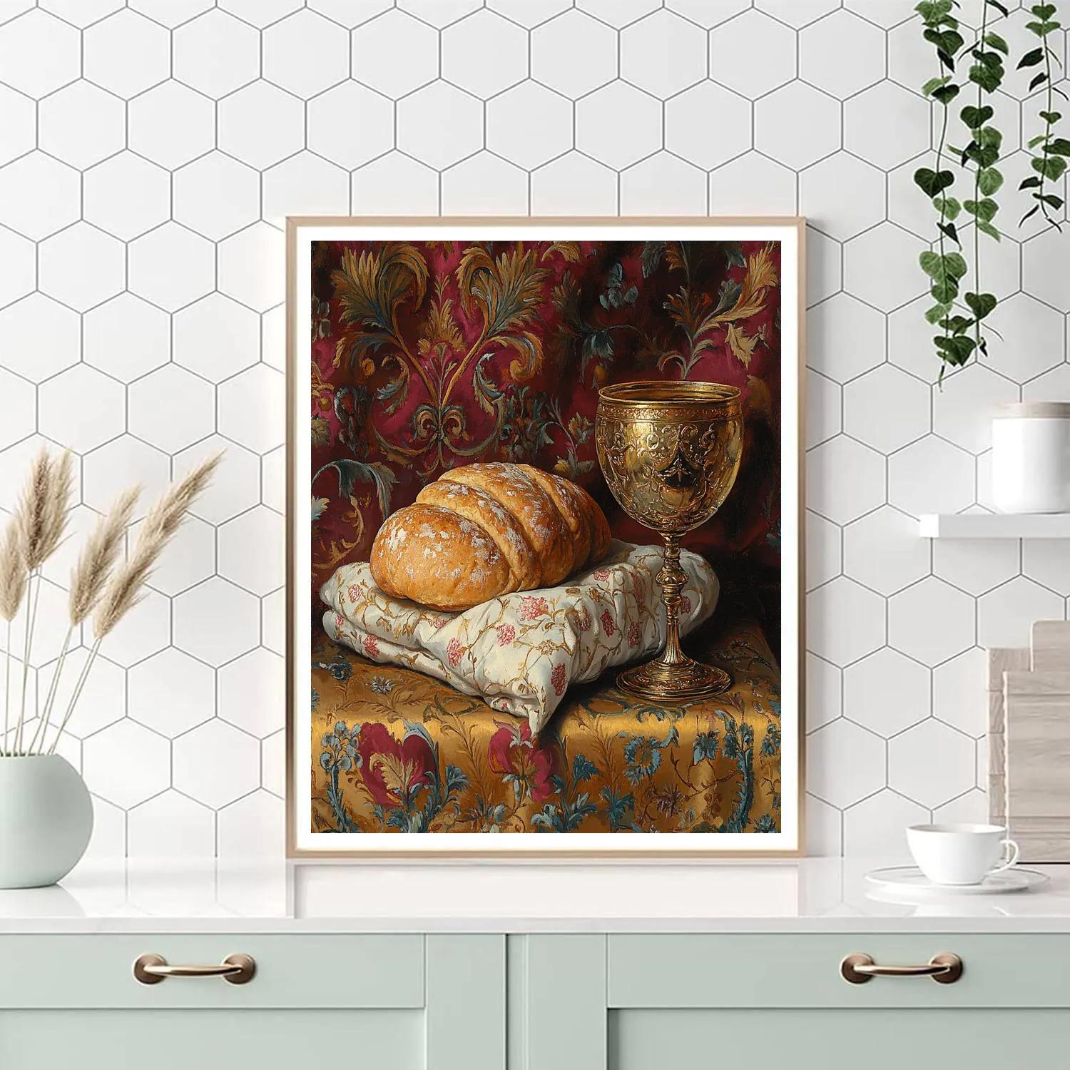 Van Eyck Inspired Still Life With Bread And Wine Painting by numbers kit