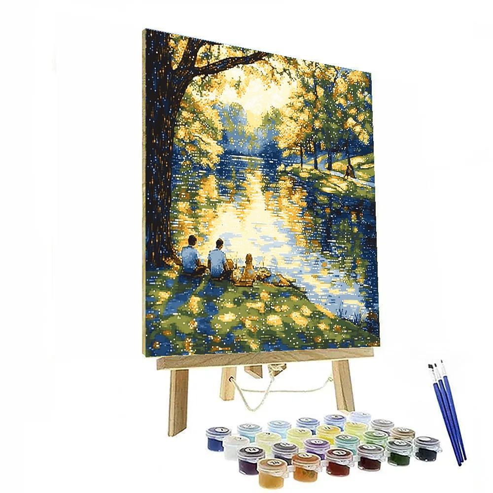 Seurat Inspired River Picnic Numbered painting kits