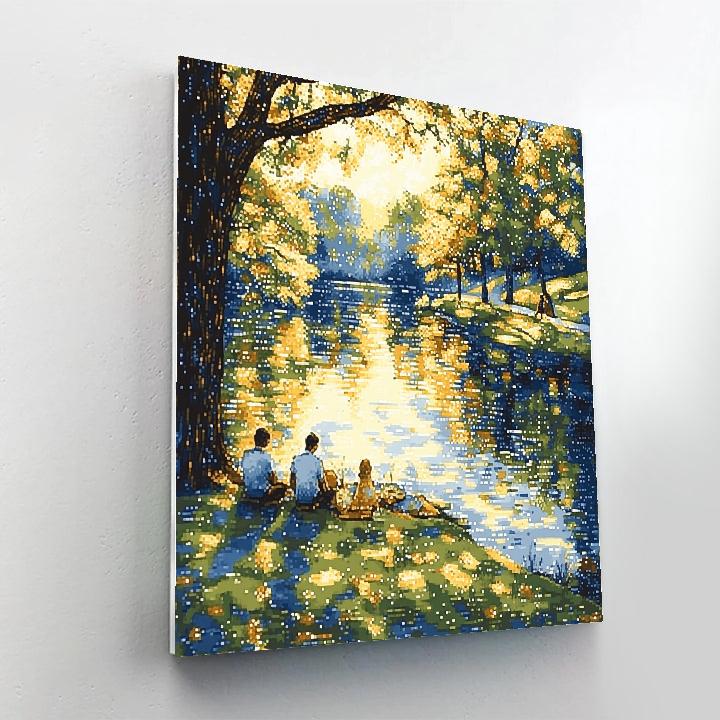 Seurat Inspired River Picnic Numbered painting kits
