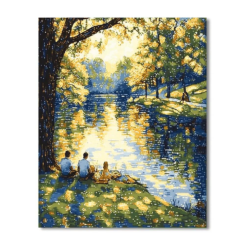 Seurat Inspired River Picnic Numbered painting kits