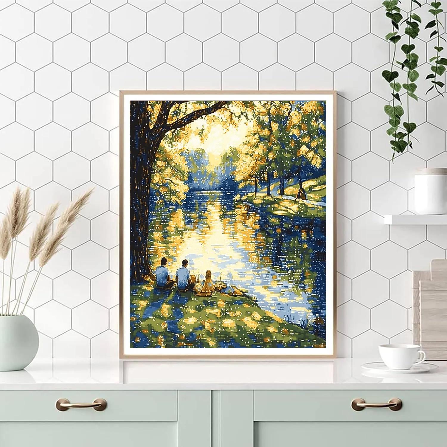Seurat Inspired River Picnic Numbered painting kits
