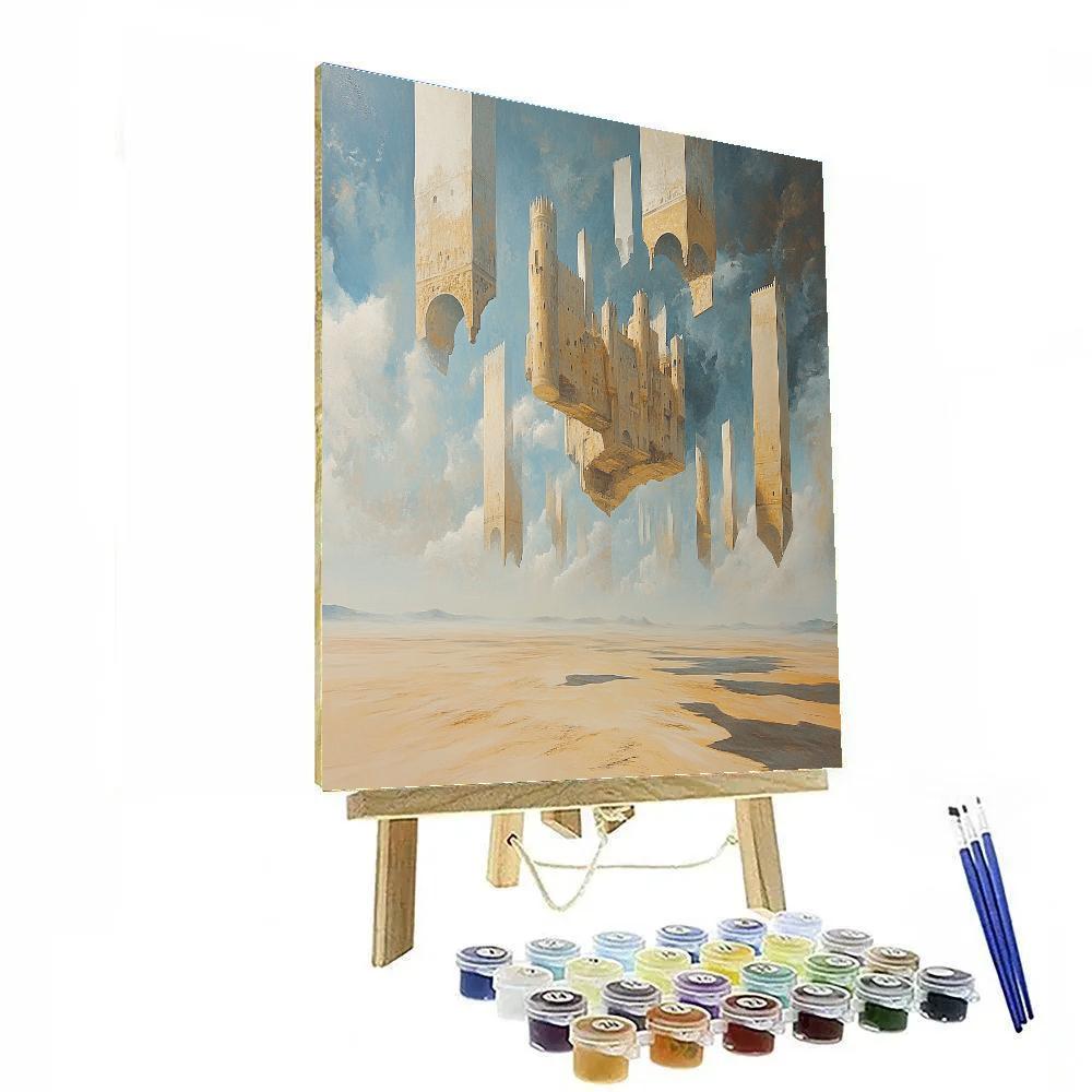 Dali Inspired Floating Castle paint by color