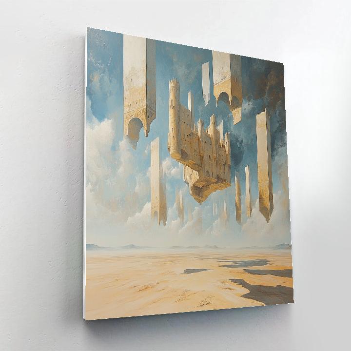 Dali Inspired Floating Castle paint by color