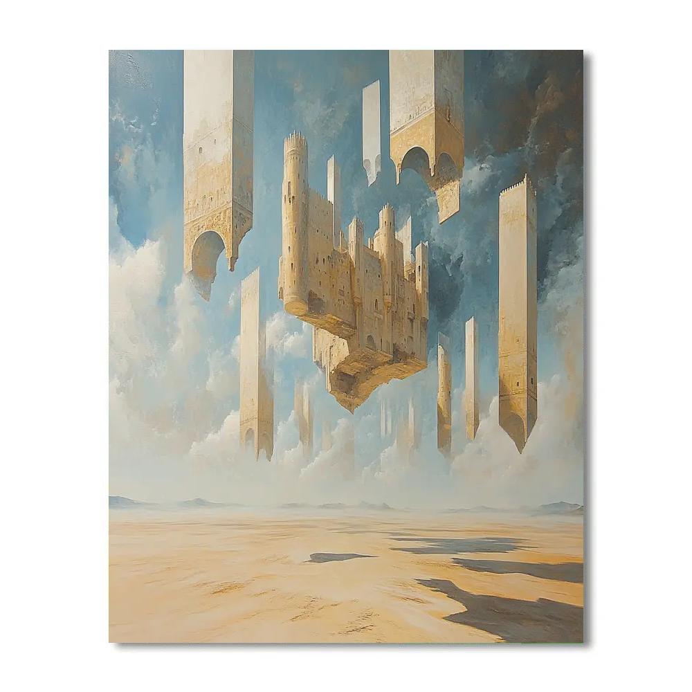 Dali Inspired Floating Castle paint by color