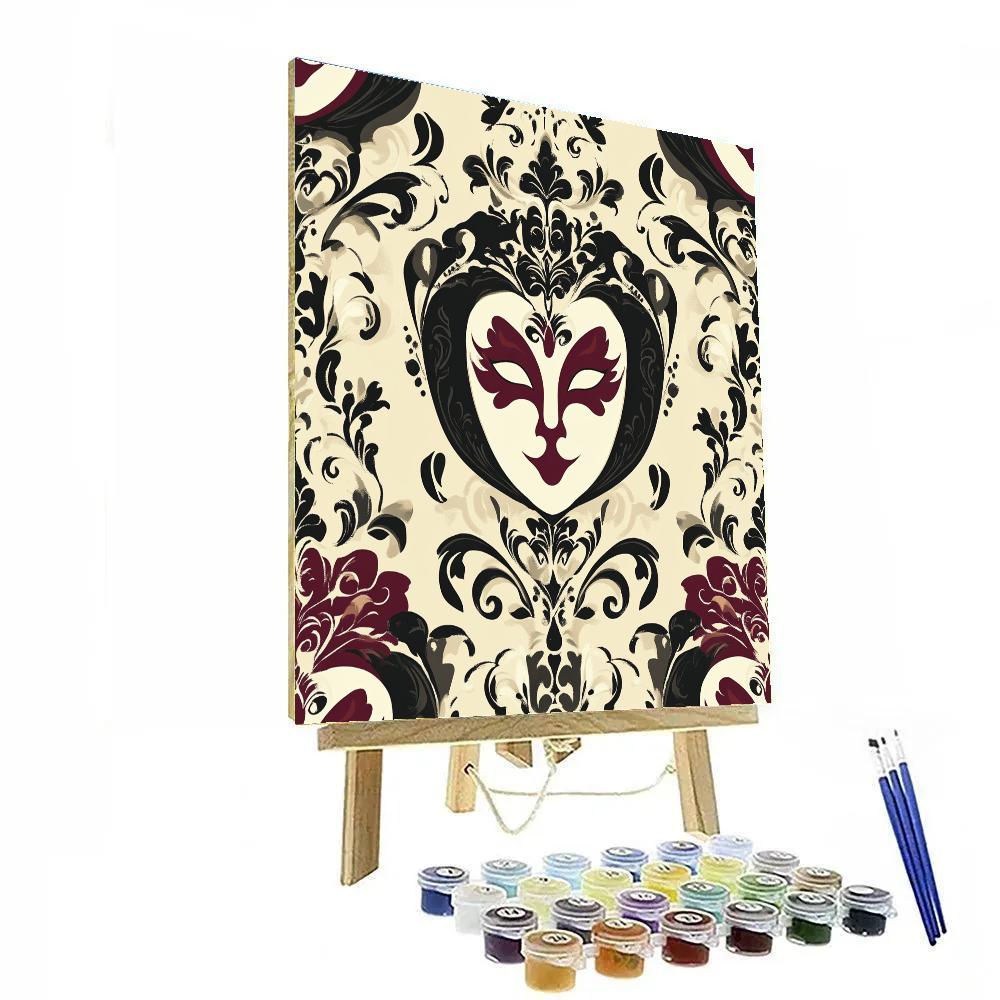 Beardsley Inspired Opera Masks Painting by numbers kit