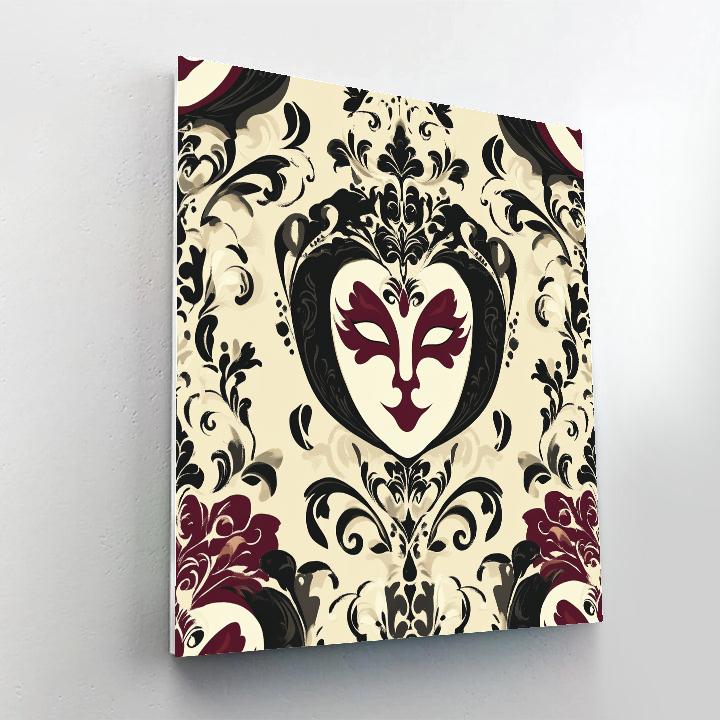 Beardsley Inspired Opera Masks Painting by numbers kit
