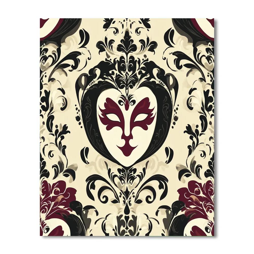 Beardsley Inspired Opera Masks Painting by numbers kit
