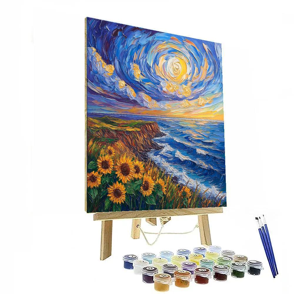 Van Gogh Inspired Sunflower Coastline Painting by numbers kit