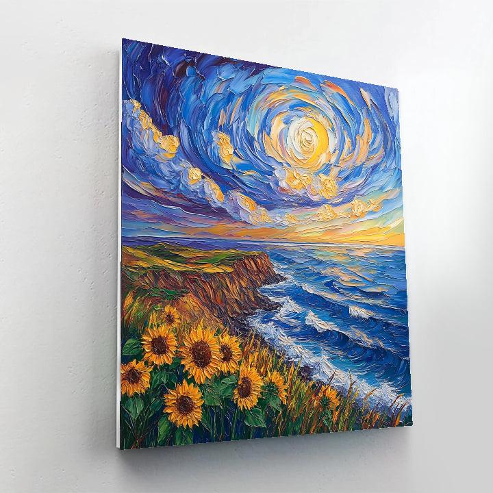 Van Gogh Inspired Sunflower Coastline Painting by numbers kit