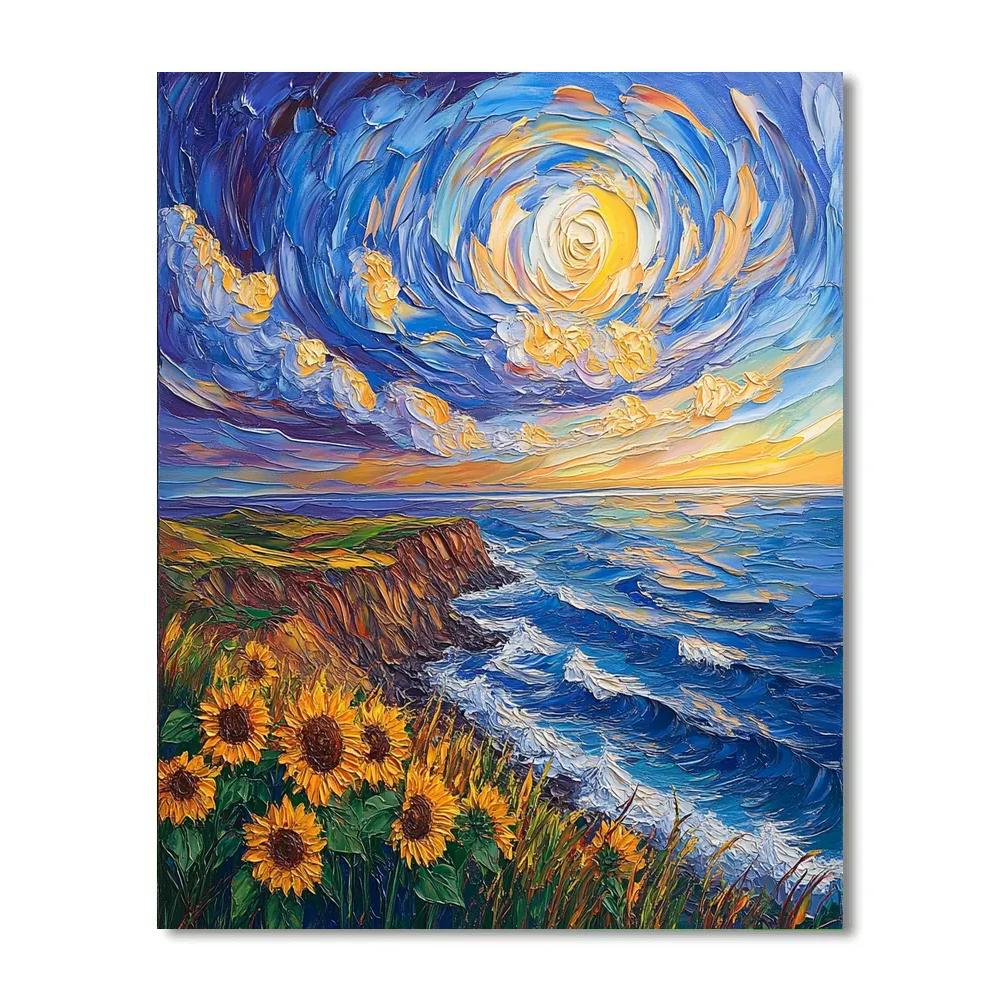 Van Gogh Inspired Sunflower Coastline Painting by numbers kit