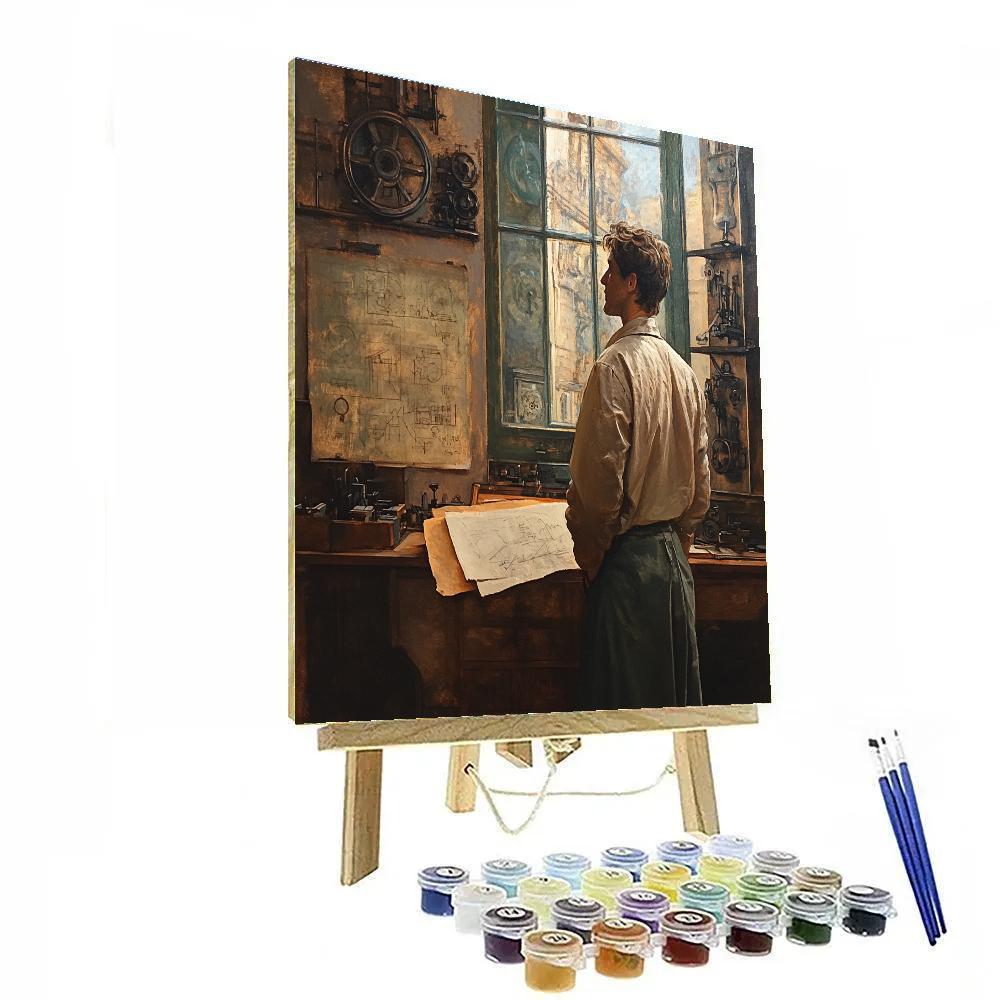 Leonardo Da Vinci Inspired Inventors Study painting number kit