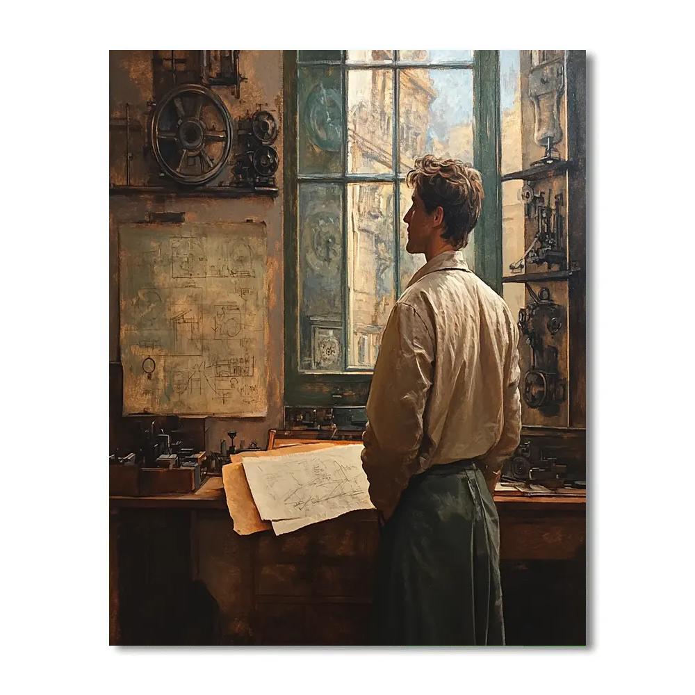 Leonardo Da Vinci Inspired Inventors Study painting number kit