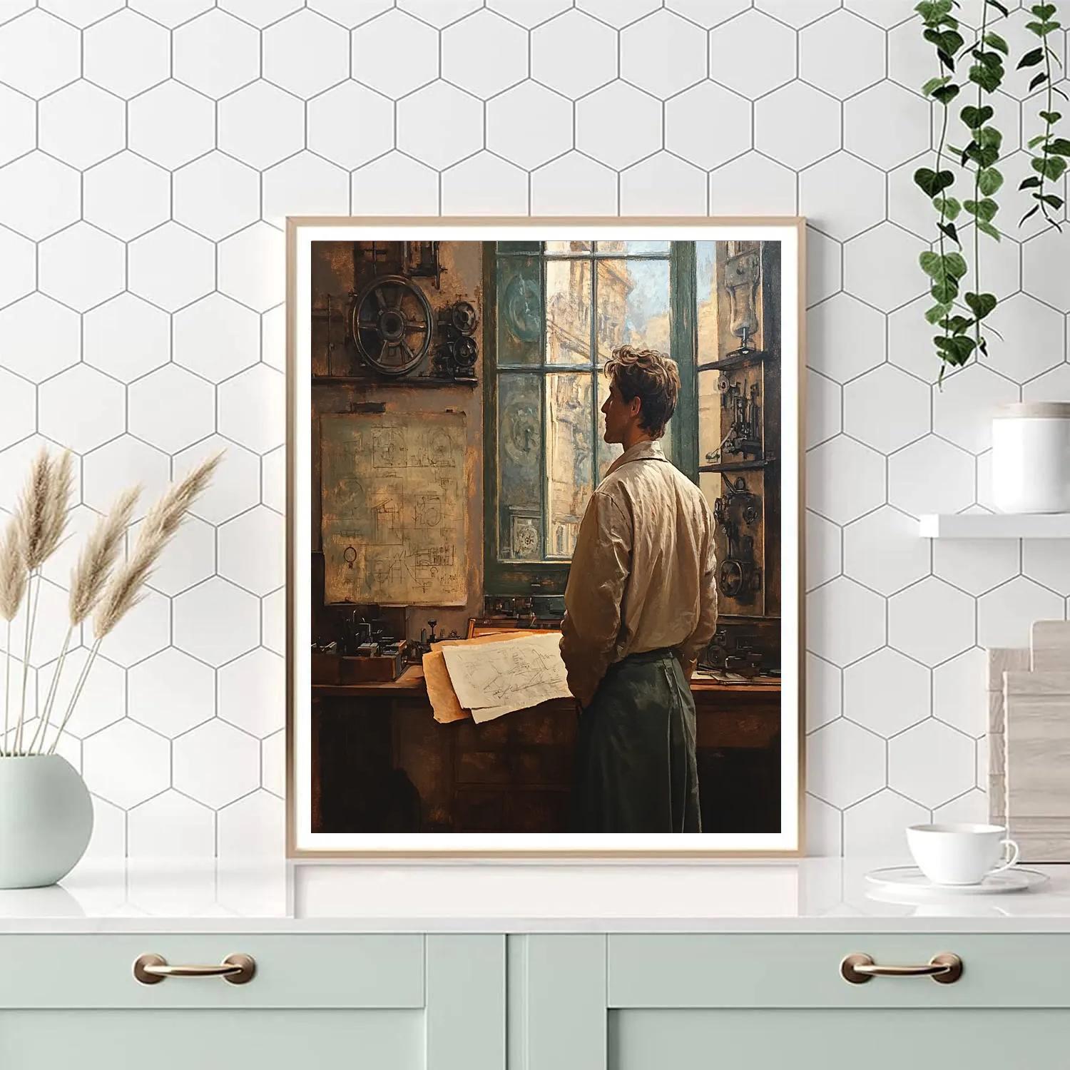 Leonardo Da Vinci Inspired Inventors Study painting number kit