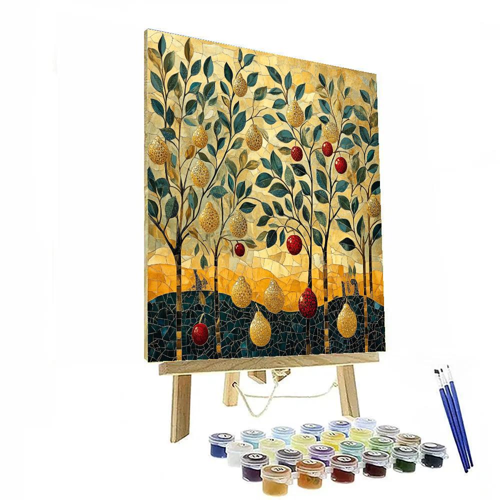 Gustav Klimt Inspired Jewel Orchard paint by color