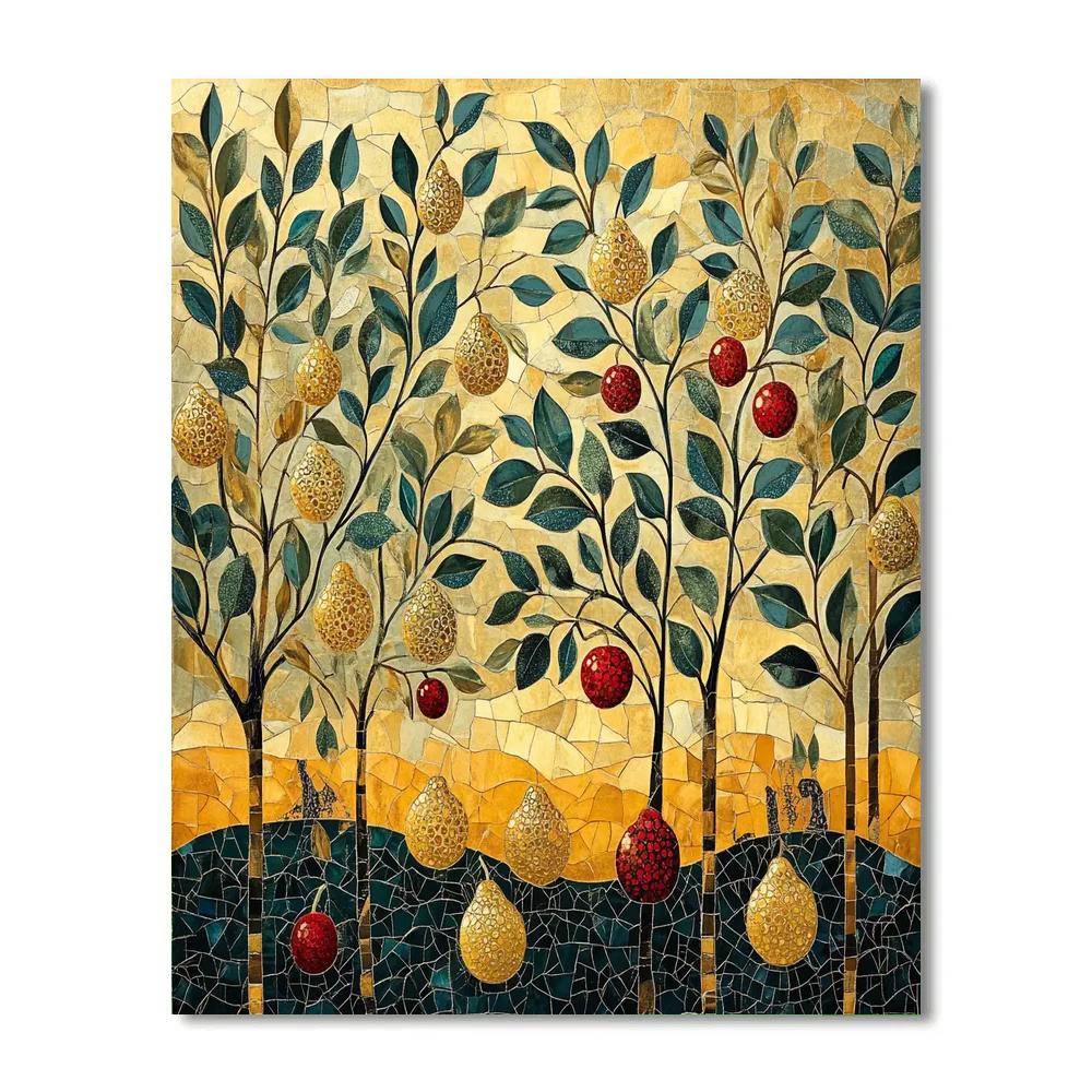 Gustav Klimt Inspired Jewel Orchard paint by color