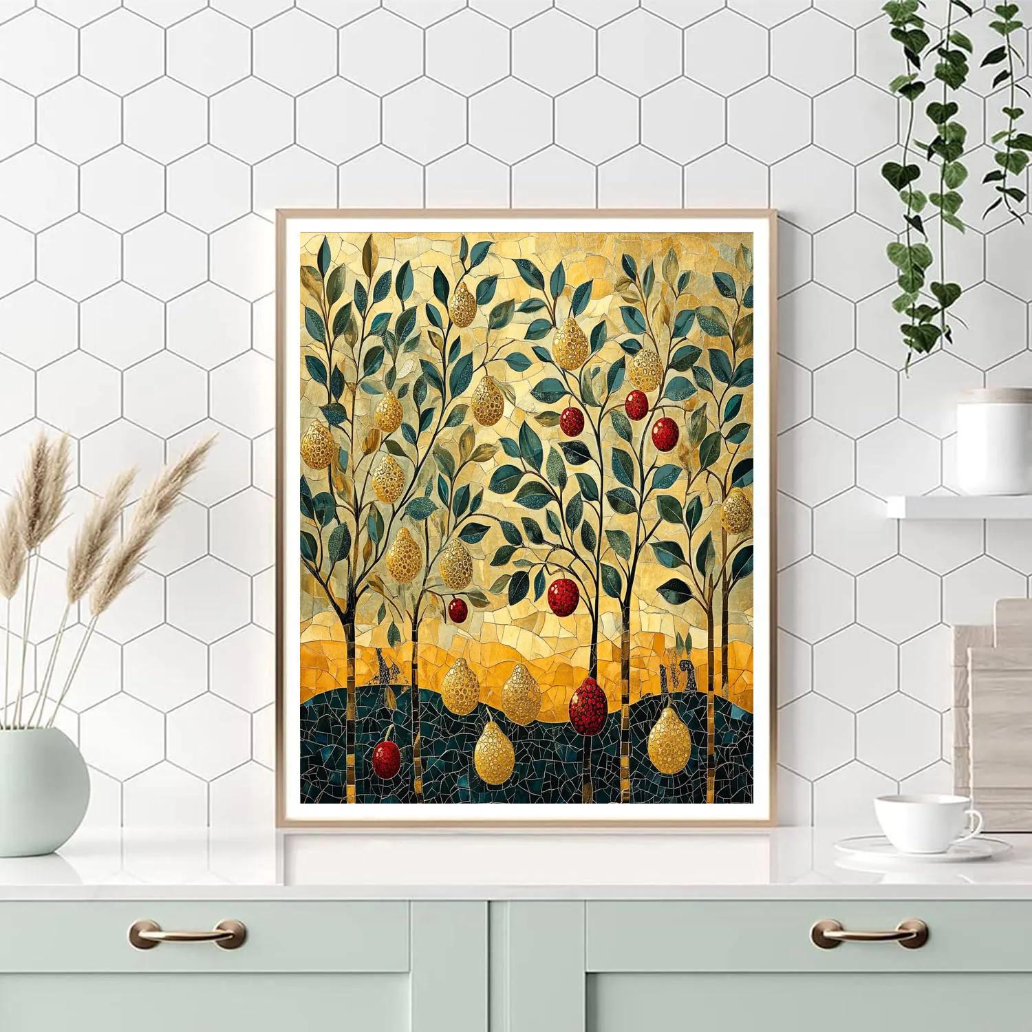 Gustav Klimt Inspired Jewel Orchard paint by color