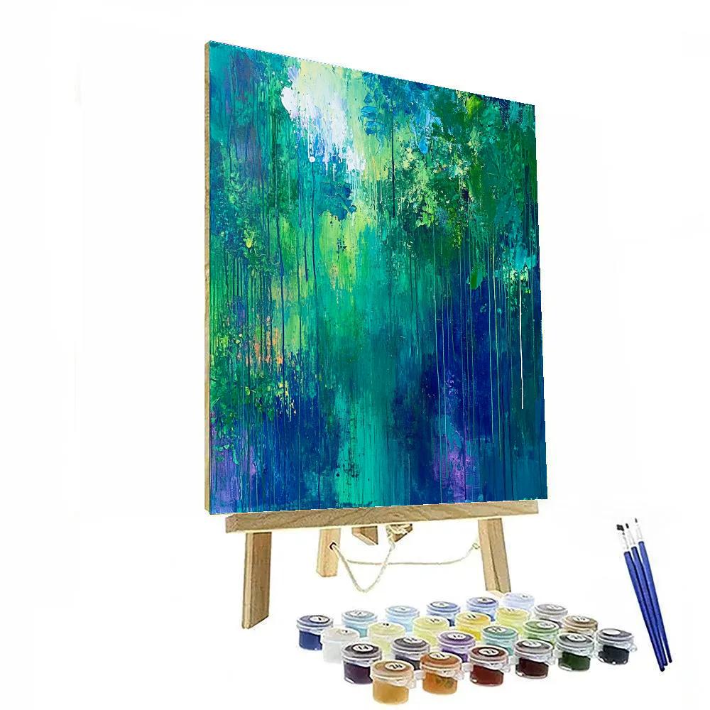 Jackson Pollock Inspired Rainforest Rhythm paint by color