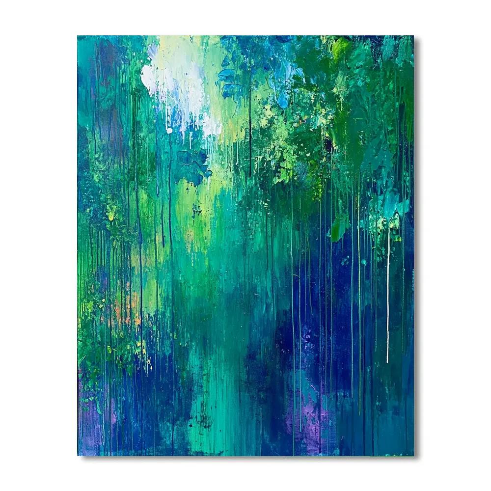 Jackson Pollock Inspired Rainforest Rhythm paint by color
