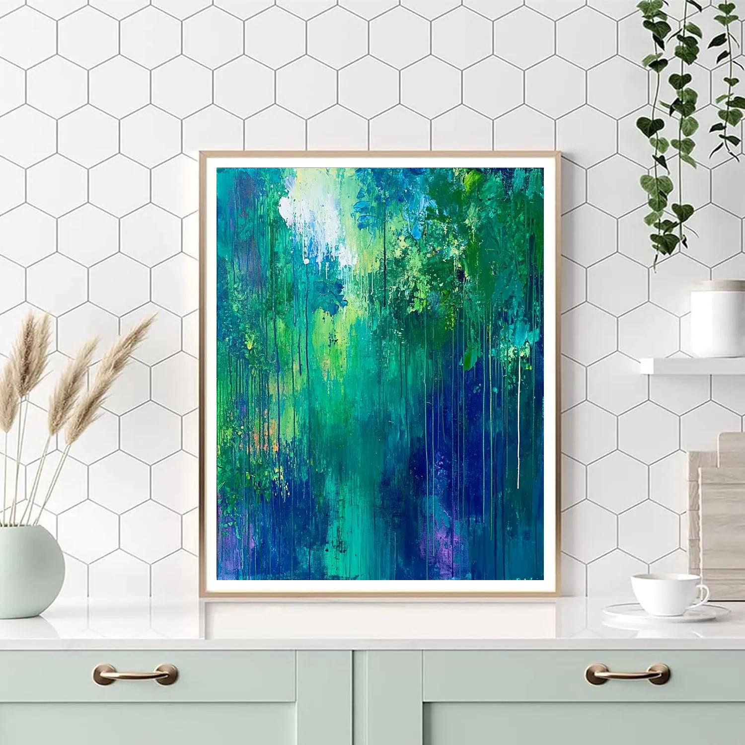 Jackson Pollock Inspired Rainforest Rhythm paint by color