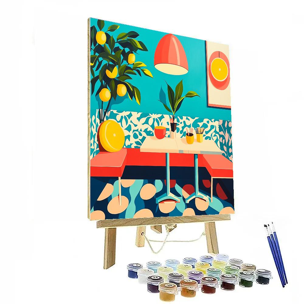 Henri Matisse Inspired Bright Café Interior DIY paint by numbers