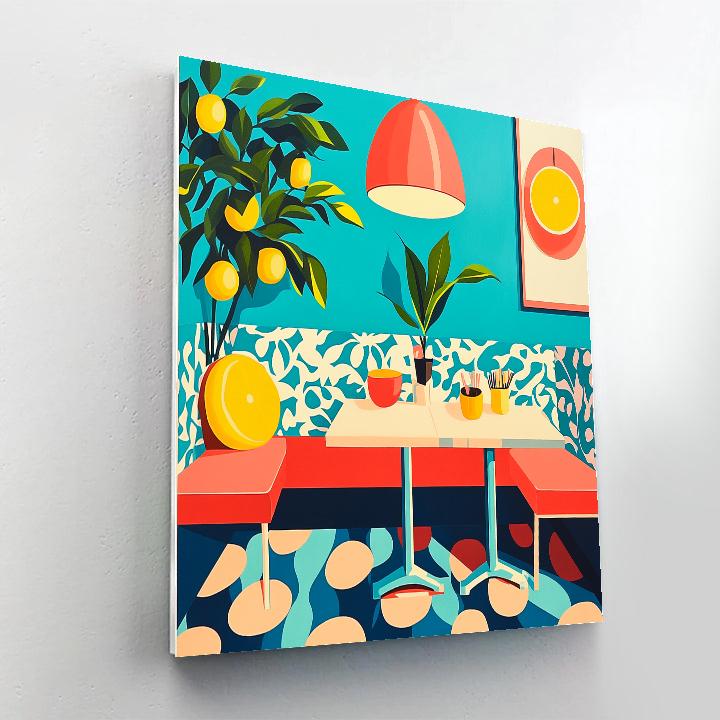 Henri Matisse Inspired Bright Café Interior DIY paint by numbers