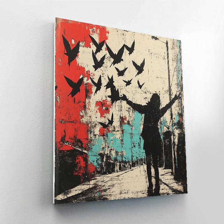 Banksy Inspired Suburban Protest paint by numbers