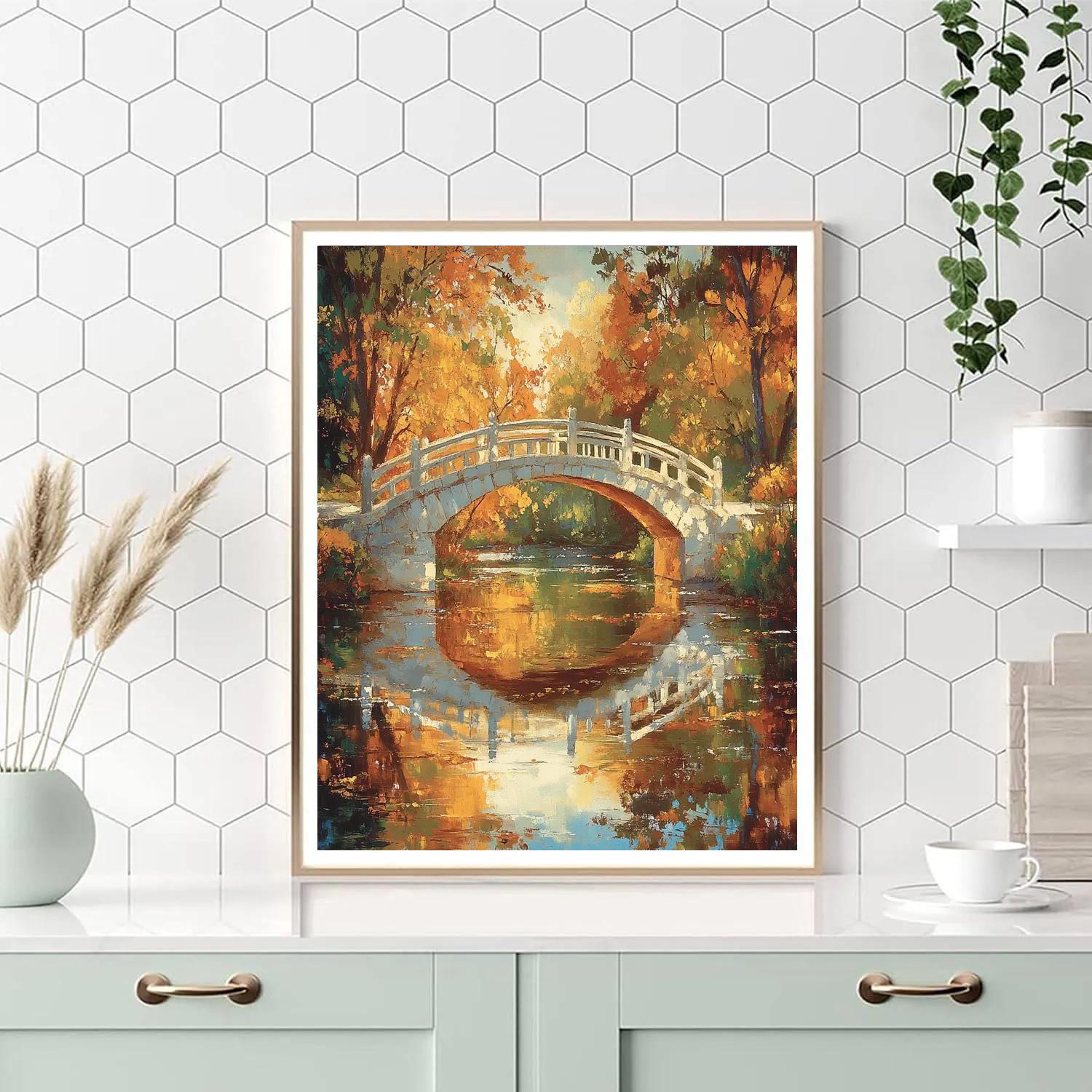 Claude Monet Inspired Autumn Bridge Paint by numbers kits