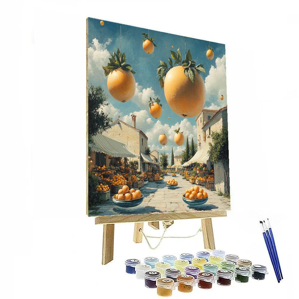 Rene Magritte Inspired Calm Bazaar Numbered painting kits