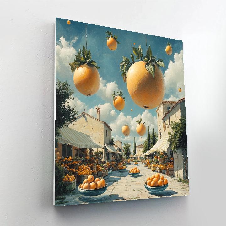 Rene Magritte Inspired Calm Bazaar Numbered painting kits