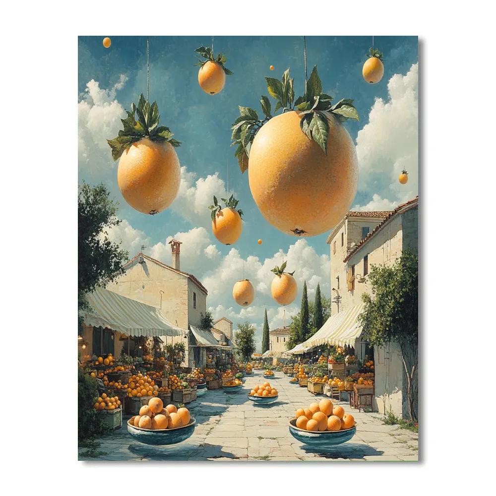 Rene Magritte Inspired Calm Bazaar Numbered painting kits