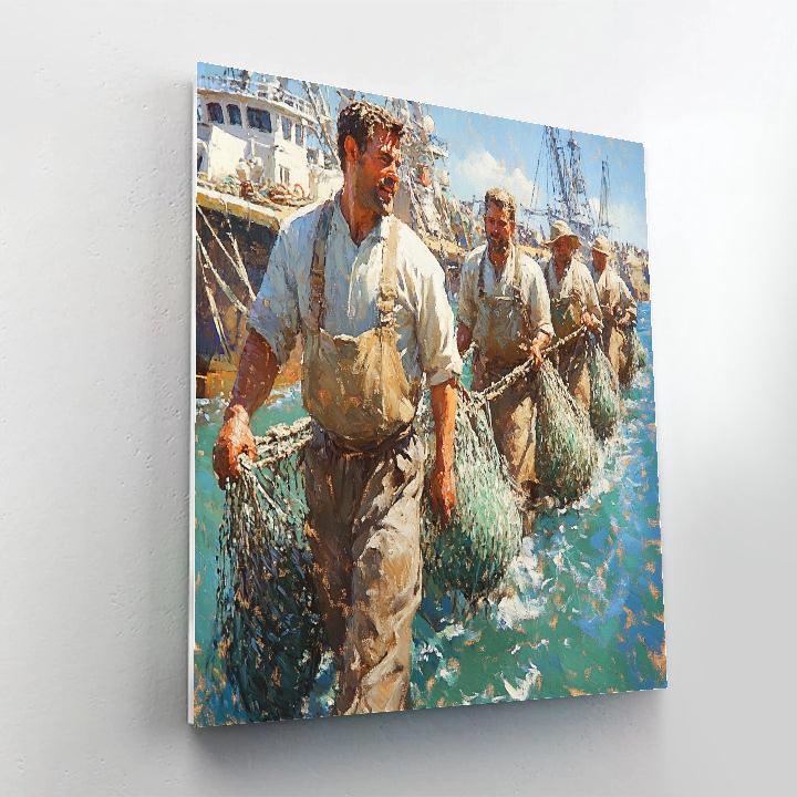 Gustave Courbet Inspired Fishermens Return Numbered painting kits