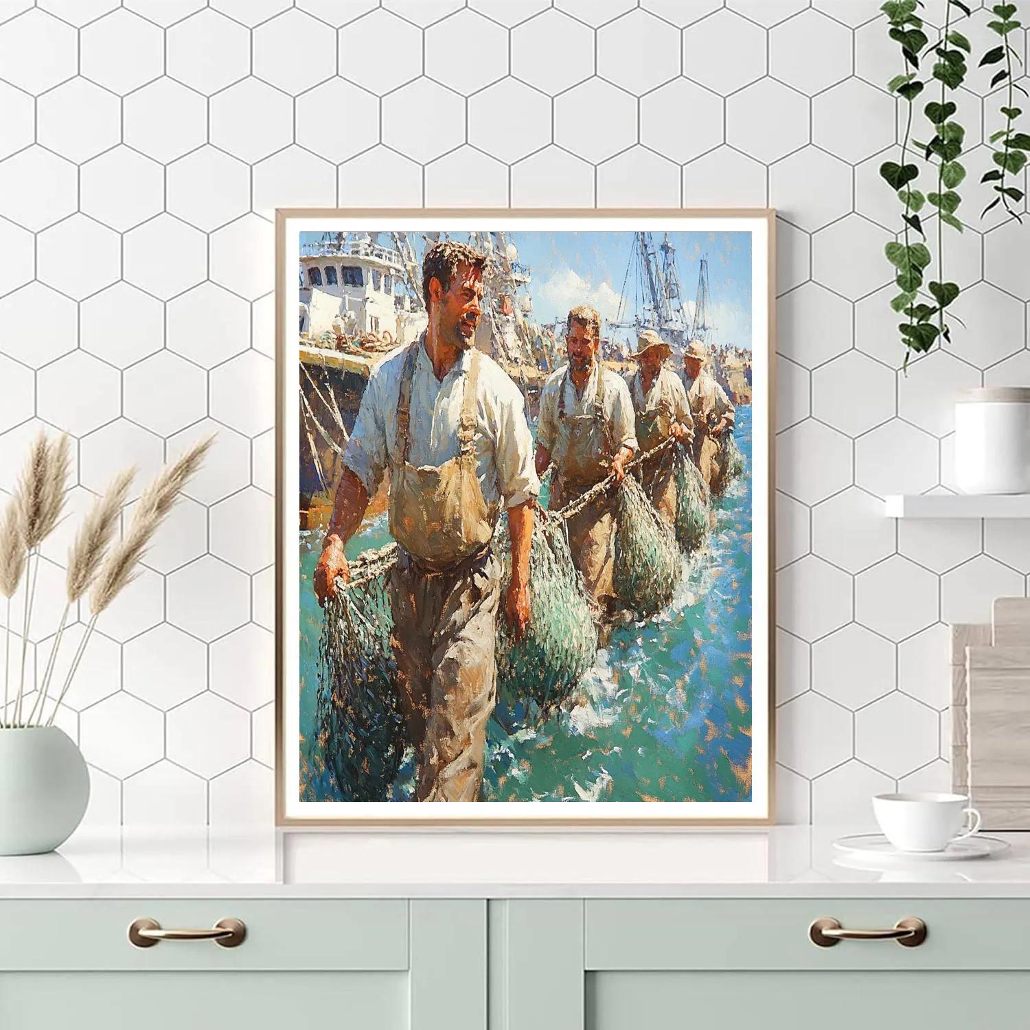 Gustave Courbet Inspired Fishermens Return Numbered painting kits
