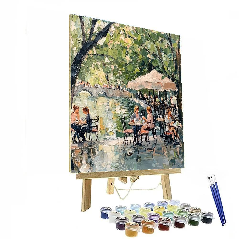 Edouard Manet Inspired Riverside Café DIY paint by numbers