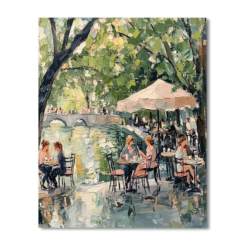 Edouard Manet Inspired Riverside Café DIY paint by numbers