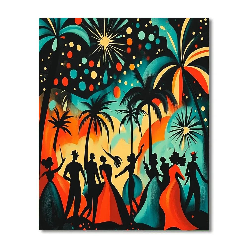 Henri De Toulouse-Lautrec Inspired Carnival Night paint by color