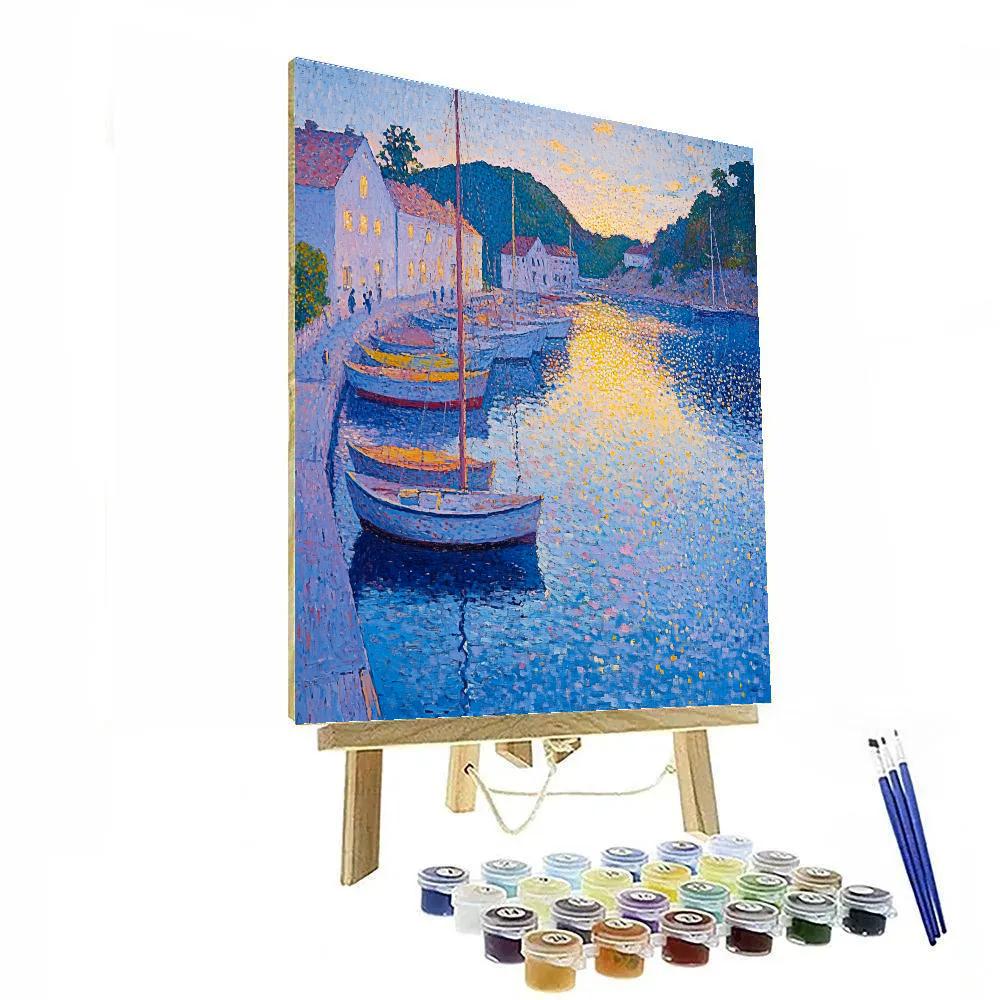 Georges Seurat Inspired Early Morning Harbor painting number kit