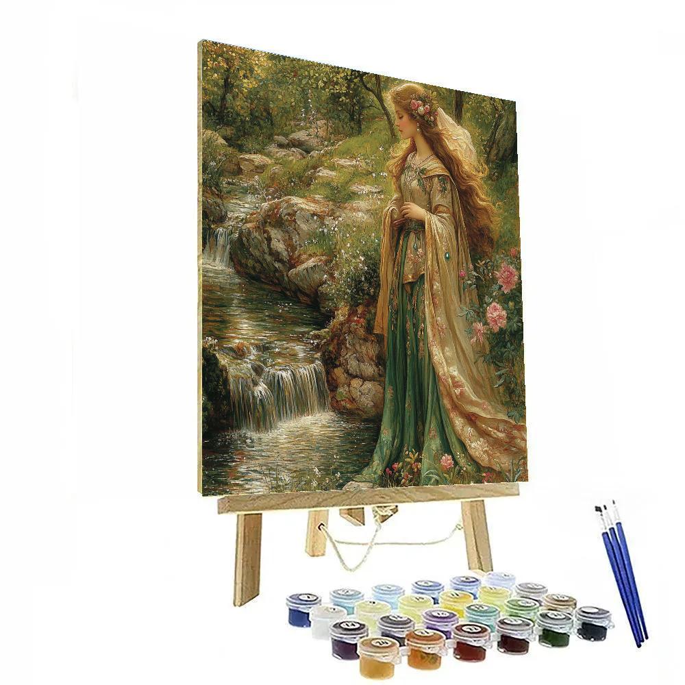 John William Waterhouse Inspired Naiad By The Brook Number painting