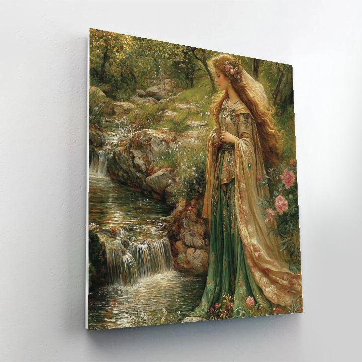John William Waterhouse Inspired Naiad By The Brook Number painting