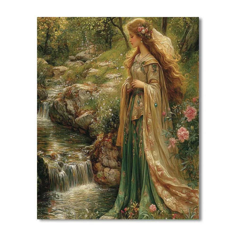 John William Waterhouse Inspired Naiad By The Brook Number painting