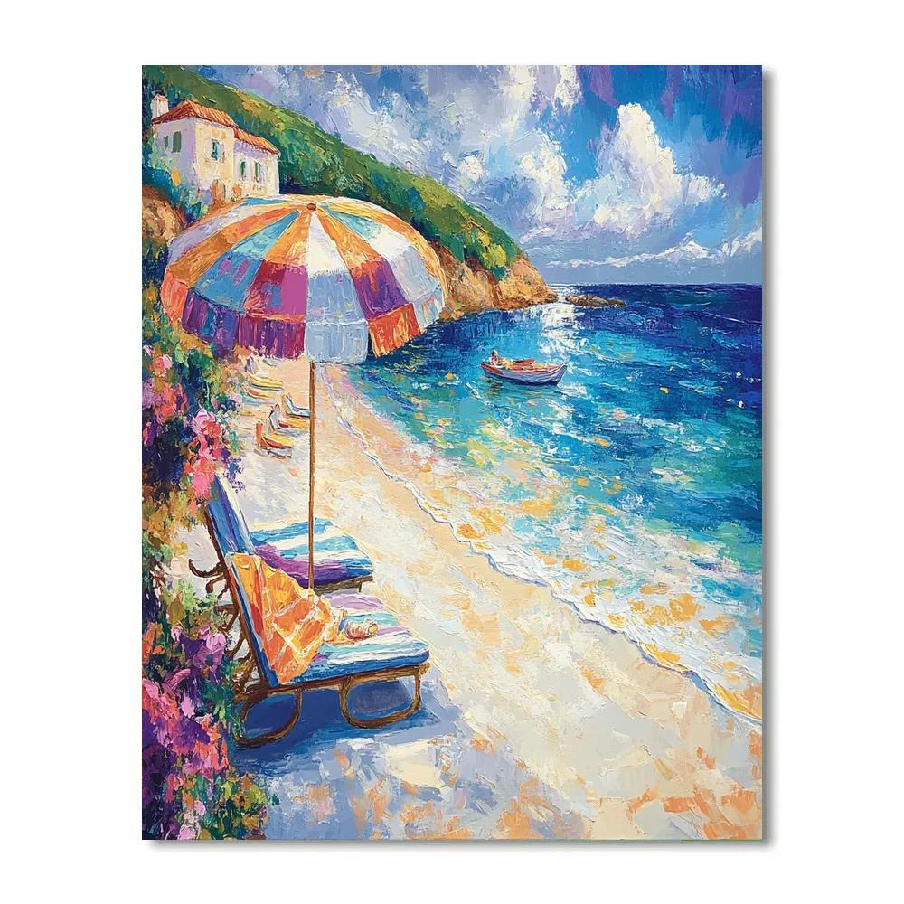 Joaquin Sorolla Inspired Sunlit Beach Numbered painting kits