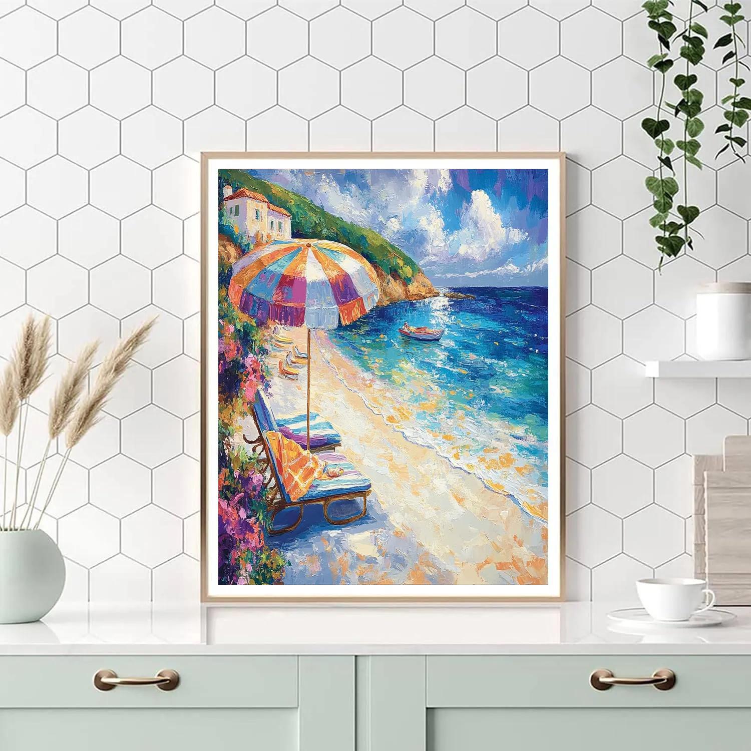 Joaquin Sorolla Inspired Sunlit Beach Numbered painting kits