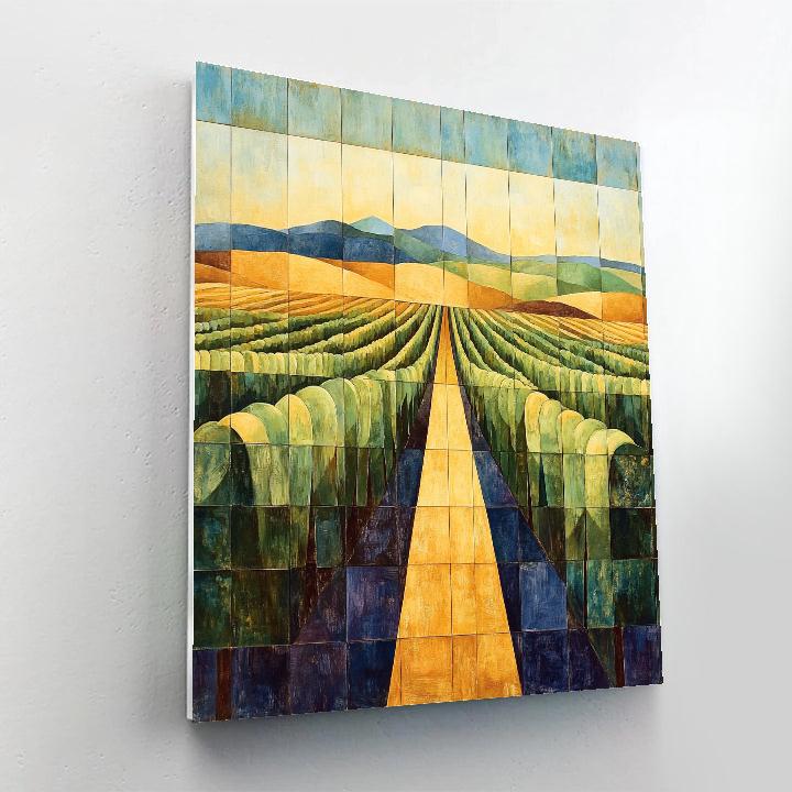 Paul Cezanne Inspired Vineyard Hills paint by numbers