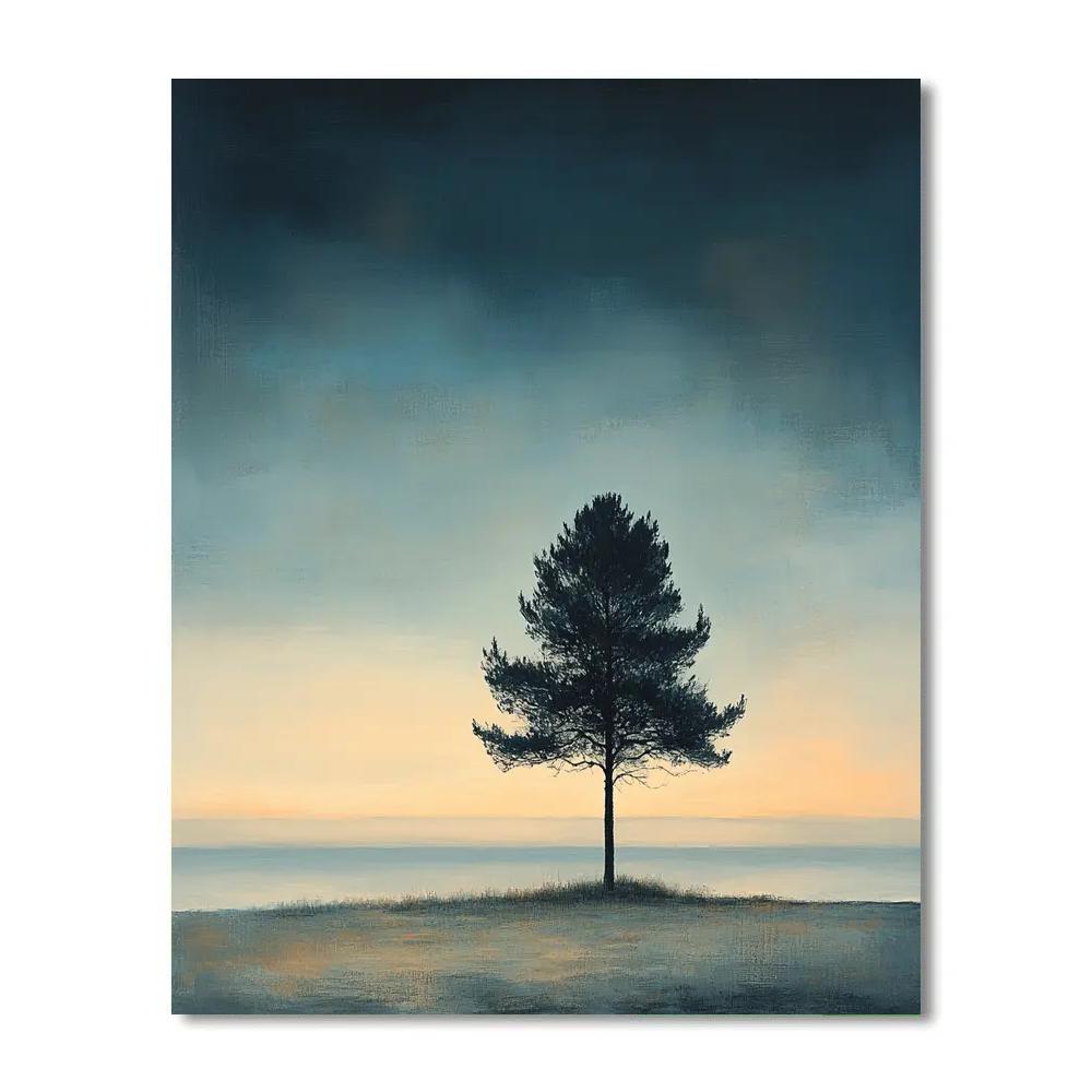 Caspar David Friedrich Inspired Lone Pine paint by number