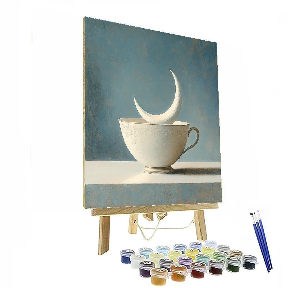 Rene Magritte Inspired Tea With The Moon Painting by numbers kit
